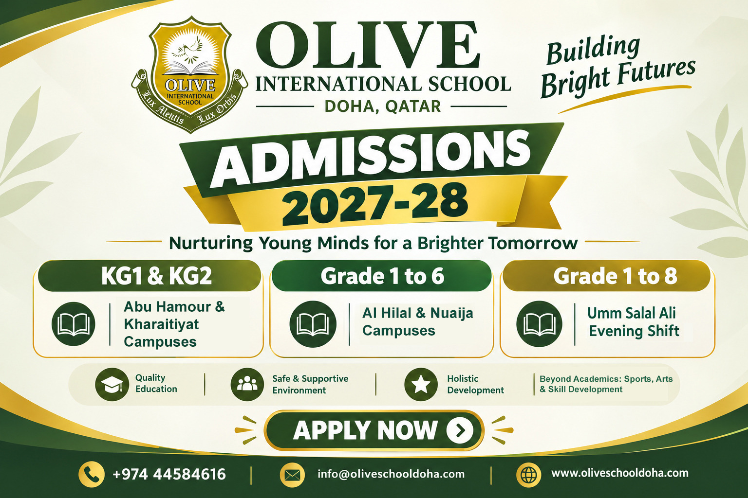 Admissions 2027-28 - Olive International School